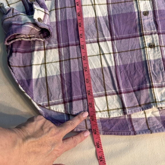 Universal Thread Purple Plaid Flannel Oversized Shirt Size Large Grunge Fall - Picture 6 of 7